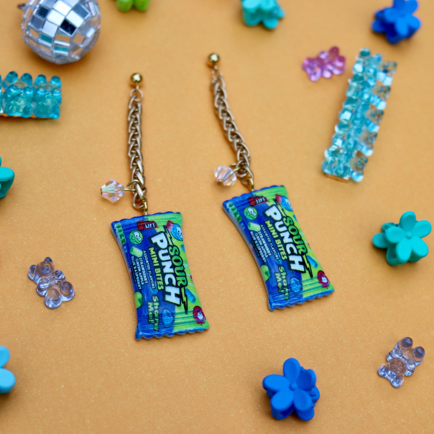 sour candy earrings