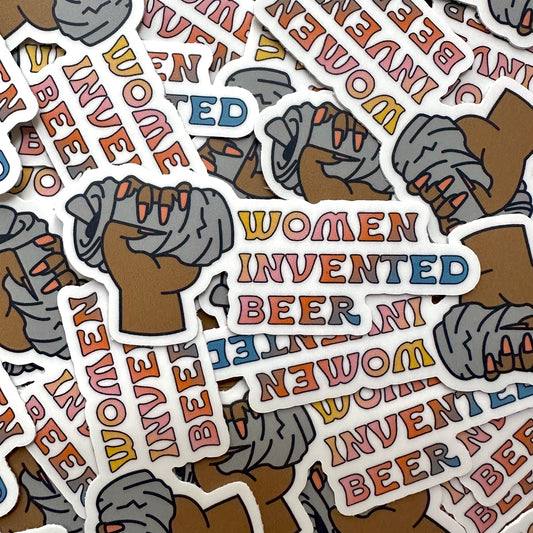 women invented beer crush sticker