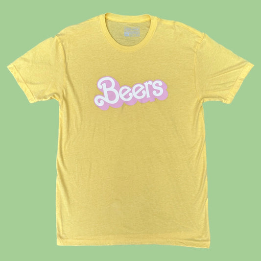 beer barbie shirt - yellow