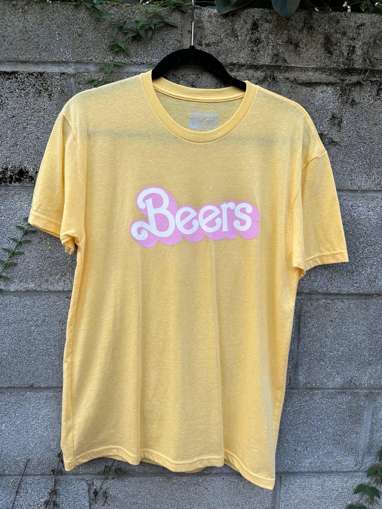 beer barbie shirt - yellow