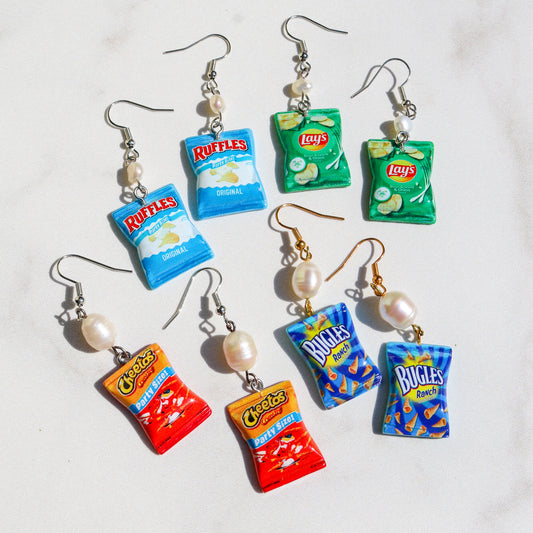 bag of chip earrings